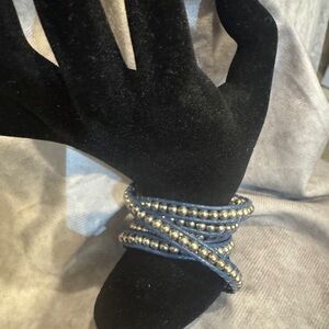 Boho Betty Usa Chic Blue‎ and Silver Wrap Bracelet